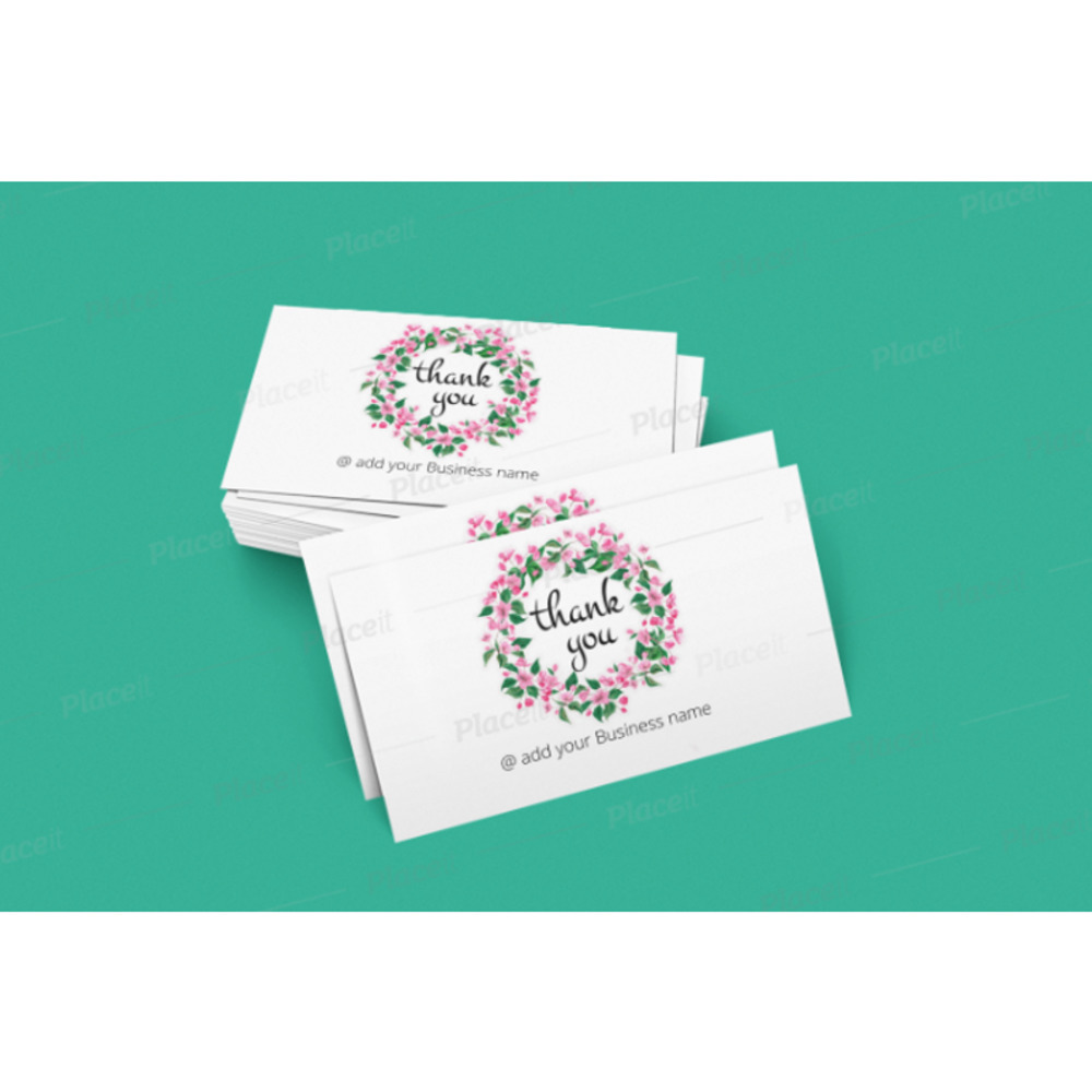 Floral Cottagecore Thank You Cards White Personalized Business Set of 50